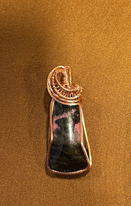 Copper Wire Wrapped Rhodonite