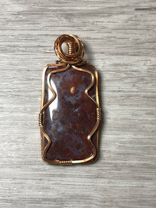Copper Wire Wrapped Red Moss Agate