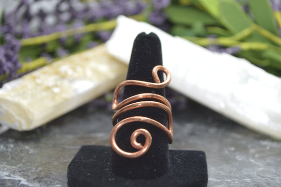 Handcrafted Copper Wire swirl Ring